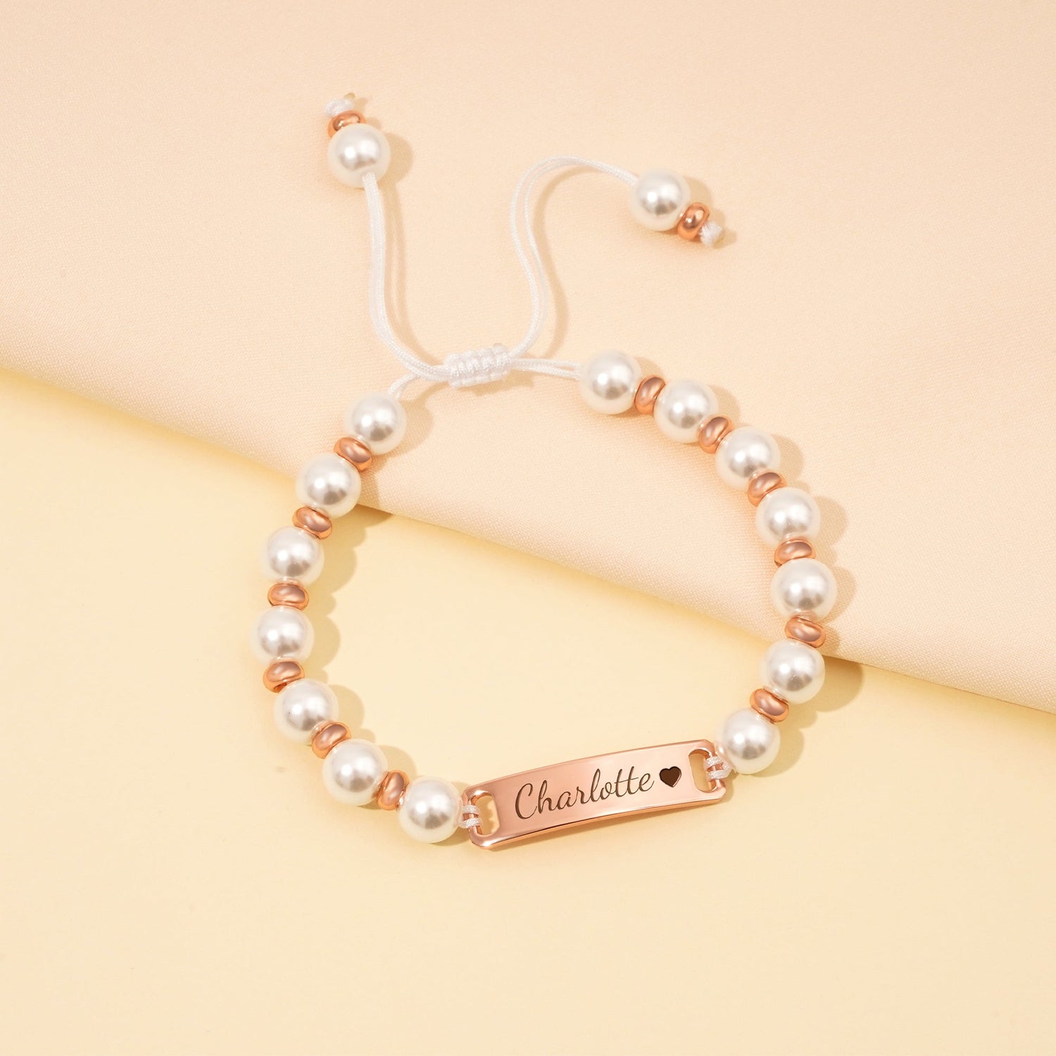 Pulseira de Pérolas Personalizada Com Nome de Bebê