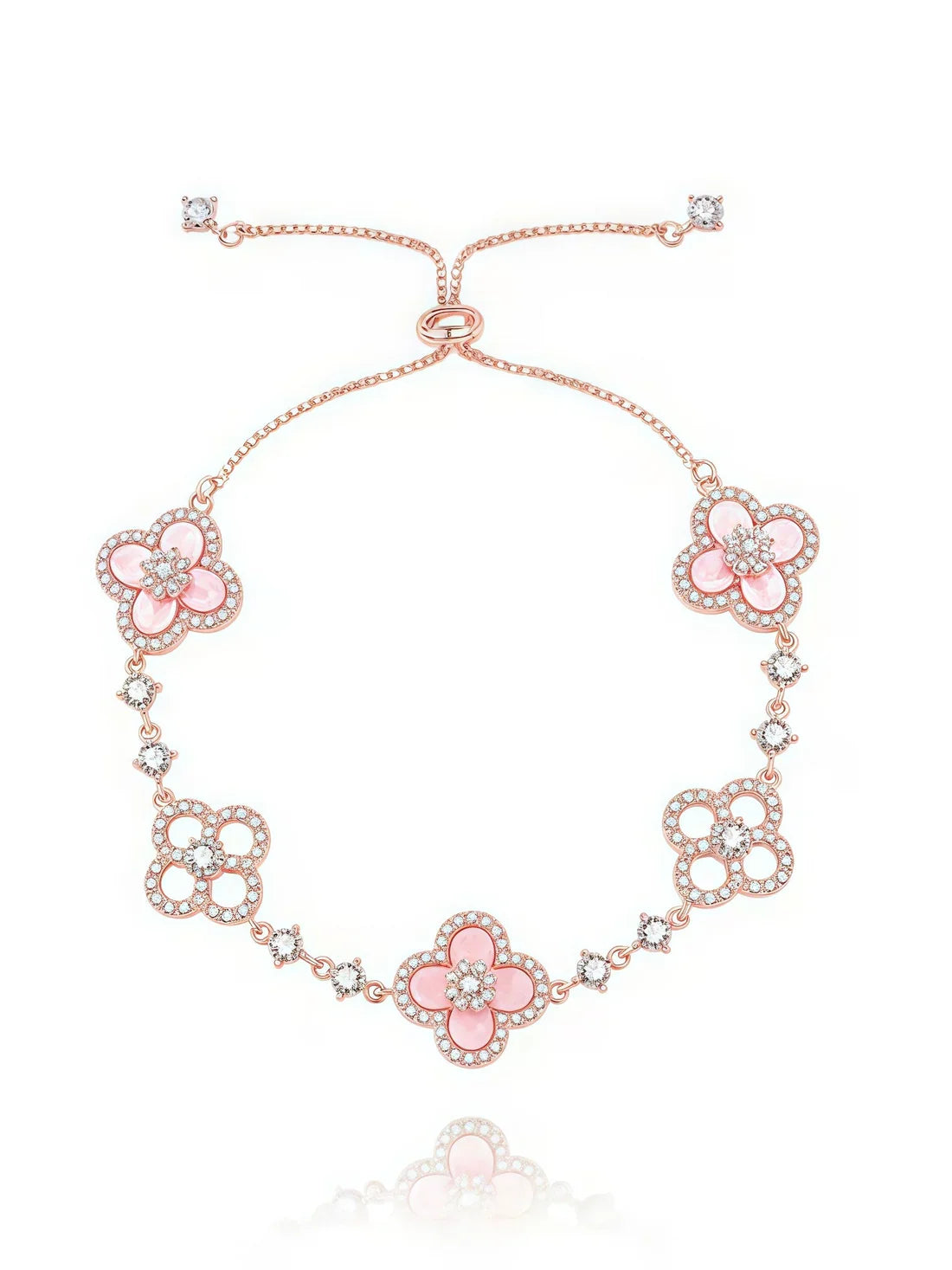 Pulseira Cleef Sakura Ouro Rosé