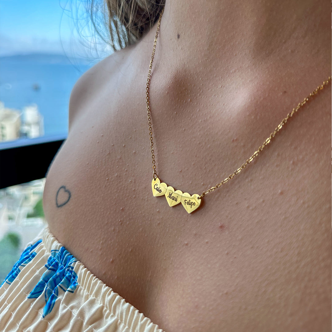 Colar Coração Personalizado com Nomes
