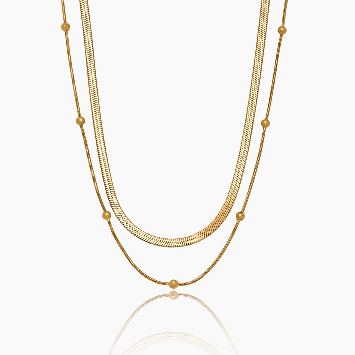 Colar Dual Star Banhado em Ouro 18K