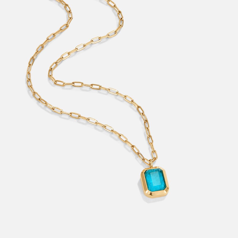 Colar Feminino Dourado com Crystal Ocean